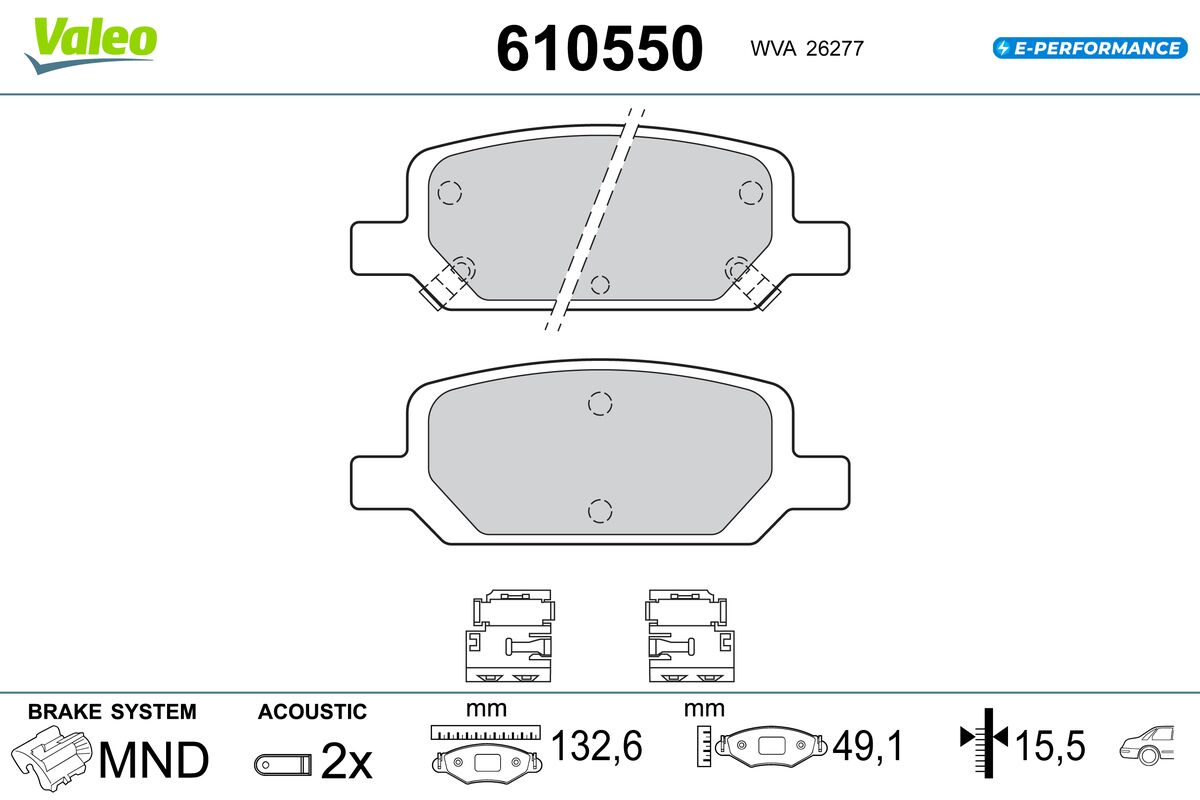 VALEO Fékbetét, mind 610550_VALEO